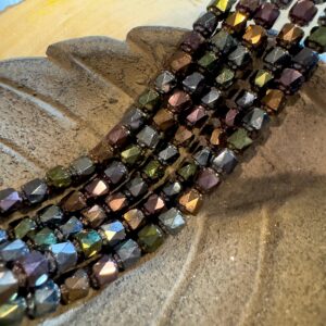 Metallic Mix Faceted Czech Glass Bead - 6mm - 25 Beads