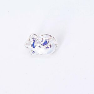 Crystal AB Mouse Button, 4 Buttons, 13mm Czech Glass Button
