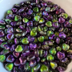 Alternative view of Crystal Magic Orchid Heart Czech Glass Bead, 6mm, 25 Beads