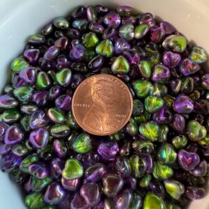 Crystal Magic Orchid Heart Czech Glass Bead, 6mm, 25 Beads - Image 3