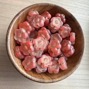 Sunset Gold Wash Matte Czech Glass Flower Bead, 12 Beads, 10mm - Image 6