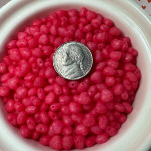 Alternative view of Pink Wash Heart Czech Glass Bead 6mm 40 Beads