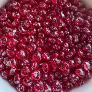 Alternative view of Transparent Red Siam Silver Speckled Czech Glass Heart Bead, 6mm, 25 Beads