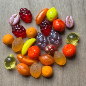 Alternative view of Mixed Fruit Beads – Colorful Czech Glass Fruit-Shaped Beads, 25pcs Assorted Mix for Kawaii Jewelry, Chunky Charms, Summer Crafts