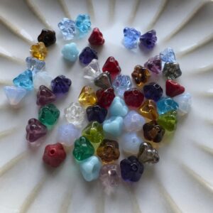 Alternative view of Baby Bell Flower Czech Glass Bead Mix, 4mm x 6mm, 50 beads