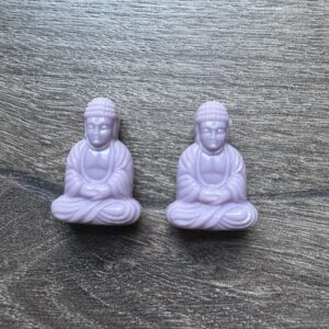 Vintage German Light Purple Buddha Resin Beads - Meditation Bead - 28mm x 18mm - 2 Pcs