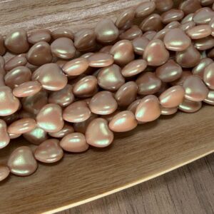 Vintage Peach Full AB Czech Glass Bead 8mm 20 Beads