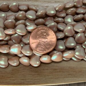 Alternative view of Vintage Peach Full AB Czech Glass Bead 8mm 20 Beads