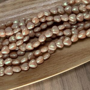 Vintage Peach Full AB Czech Glass Bead 6mm 20 Beads