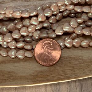 Alternative view of Vintage Peach Full AB Czech Glass Bead 6mm 20 Beads
