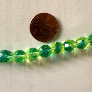 Alternative view of Czech Glass Fire Polished Glass Beads 7mm Teal Yellow