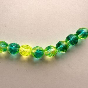 Czech Glass Fire Polished Glass Beads 7mm Teal Yellow - Image 3