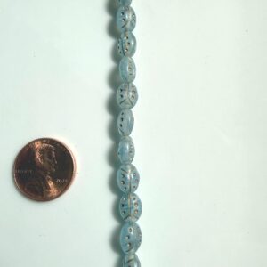 Czech Glass strand 25 Beads blue/gold oval ladybug design 8mm x 6mm - Image 3