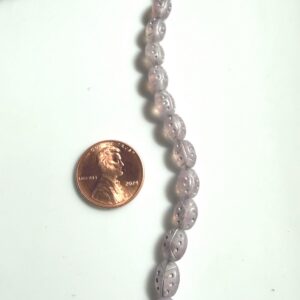 Czech glass strand of beads, 25 beads on strand. Grey  with gold ladybug motif 8mm x 6 mm - Image 4