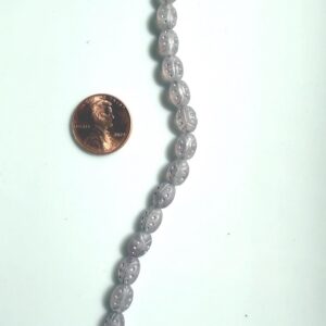 Czech glass strand of beads, 25 beads on strand. Grey  with gold ladybug motif 8mm x 6 mm - Image 5