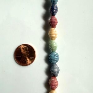 Czech glass 5 color honeycomb luster oval beads, 15 beads on strand - Image 3