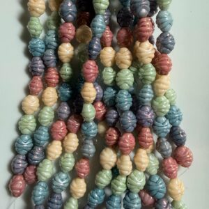 Czech glass 5 color honeycomb luster oval beads, 15 beads on strand - Image 2