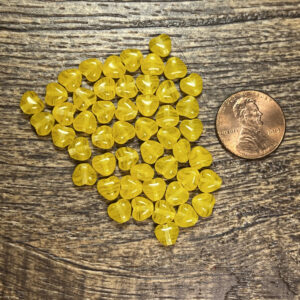 Alternative view of Small Yellow Heart Czech Glass Bead 6mm 50 Beads