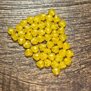Small Yellow Heart Czech Glass Bead 6mm 50 Beads