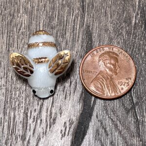 Alternative view of Yellow/Crystal Czech Glass Bee Button, Metal Shank, 23mm