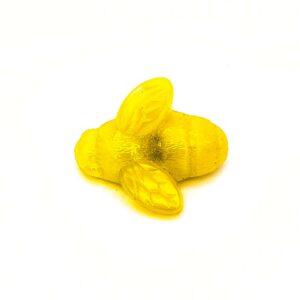 Yellow/Crystal Czech Glass Bee Button, Metal Shank, 23mm