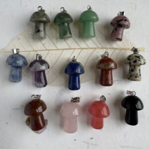 Gemstone Mushroom Pendant 15mm x 20mm 1 Piece