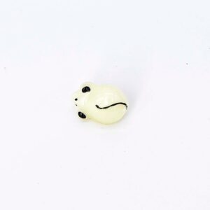 Light Banana Moonglow Mouse Button, 4 Buttons, 13mm, Vintage Czech Glass Button