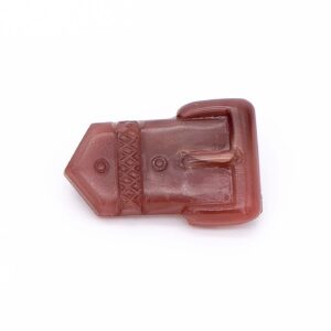 Vintage Czech Glass Button, Brown Moonglow Buckle, 22mm
