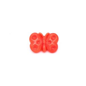 Vintage Czech Glass Butterfly Button, Red, glass shank, 18mm