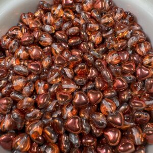 Alternative view of Crystal Sunset Full Heart Czech Glass Bead 6mm 25 Beads