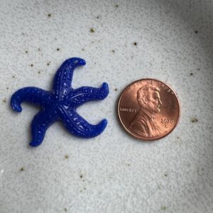 Vintage German Resin Starfish Pendant – Cobalt Blue Sea Star Charm – Nautical Jewelry Making Supply – Beach Ocean Craft - Image 3