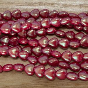 Iridescent Red Czech Glass Bead 6mm 20 Beads