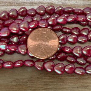 Alternative view of Iridescent Red Czech Glass Bead 6mm 20 Beads