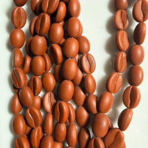 Czech glass  medium brown coffee bean beads, 11mmx7mm strand 18 beads