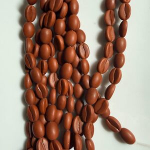 Alternative view of Czech glass  medium brown coffee bean beads, 11mmx7mm strand 18 beads