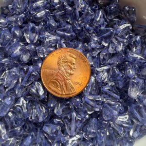 Alternative view of Lily Flower Beads, Crystal Purple Periwinkle Wash, Art Deco Style, Czech Glass Flower Beads, 9mm, 15 Beads